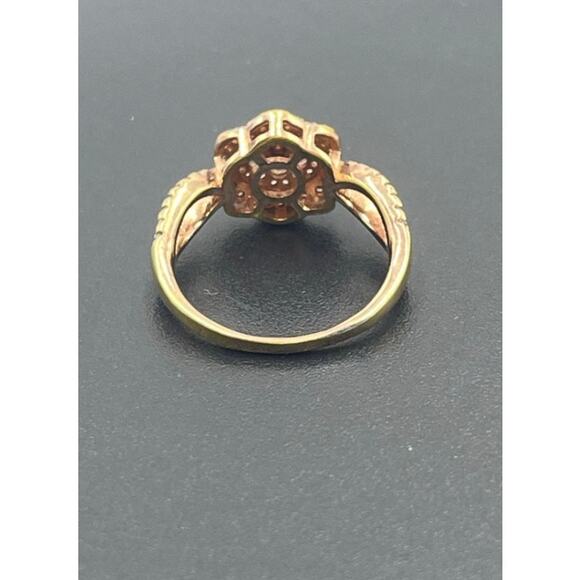 FZN CN Brown Clear Cubic Zirconia 18k Rose Gold Over Sterling Silver Ring Sz 7.5 - Picture 5 of 9